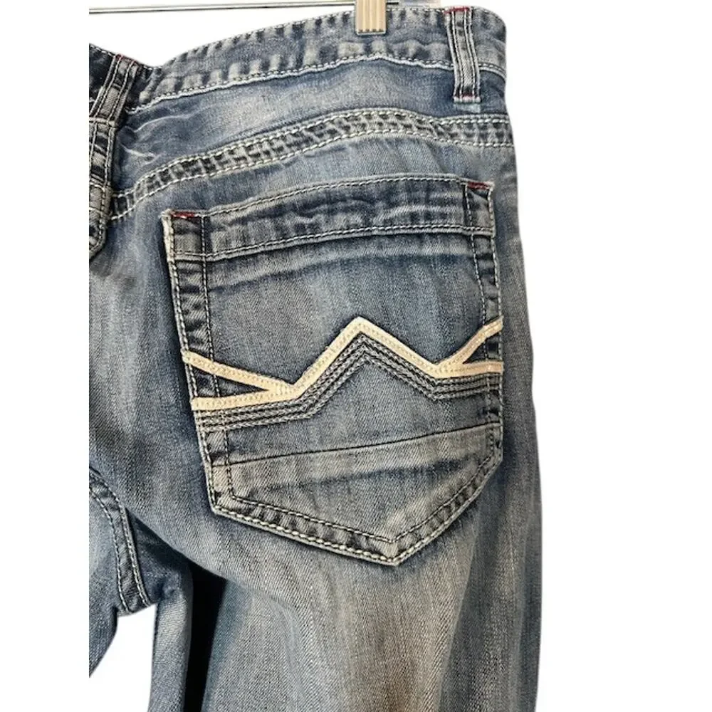 INC Blue Cotton Straight Relaxed Fit Classic Denim Jeans Men Sz 34/32